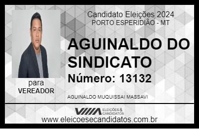 Candidato AGUINALDO DO SINDICATO 2024 - PORTO ESPERIDIÃO - Eleições