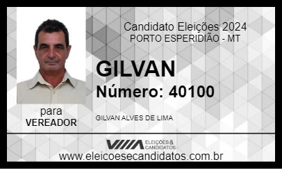 Candidato GILVAN 2024 - PORTO ESPERIDIÃO - Eleições