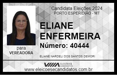 Candidato ELIANE ENFERMEIRA 2024 - PORTO ESPERIDIÃO - Eleições