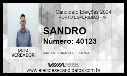 Candidato SANDRO 2024 - PORTO ESPERIDIÃO - Eleições