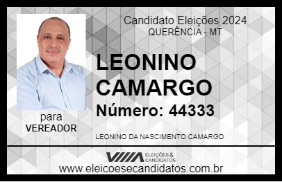 Candidato LEONINO CAMARGO 2024 - QUERÊNCIA - Eleições