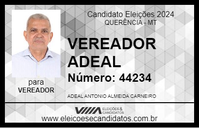 Candidato VEREADOR ADEAL 2024 - QUERÊNCIA - Eleições