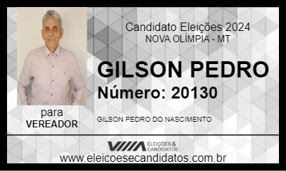 Candidato GILSON PEDRO 2024 - NOVA OLÍMPIA - Eleições