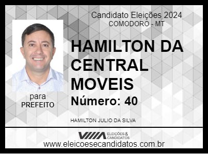 Candidato HAMILTON DA CENTRAL MOVEIS 2024 - COMODORO - Eleições