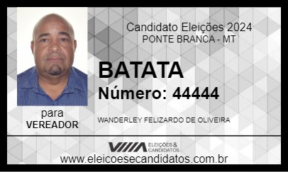 Candidato BATATA 2024 - PONTE BRANCA - Eleições