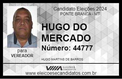 Candidato HUGO DO MERCADO 2024 - PONTE BRANCA - Eleições