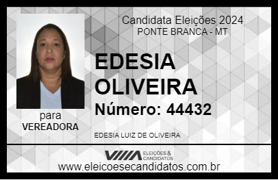 Candidato EDESIA OLIVEIRA 2024 - PONTE BRANCA - Eleições