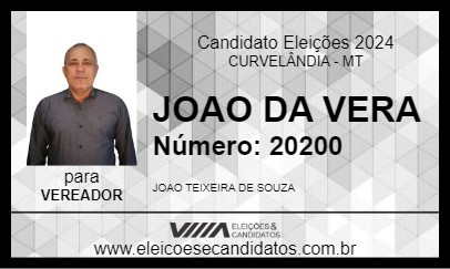 Candidato JOAO DA VERA 2024 - CURVELÂNDIA - Eleições