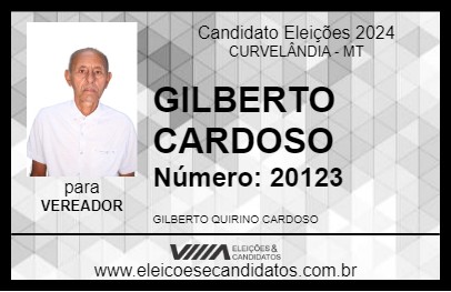 Candidato GILBERTO CARDOSO 2024 - CURVELÂNDIA - Eleições