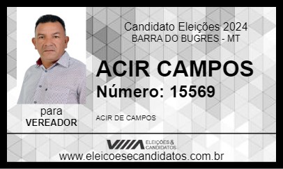 Candidato ACIR CAMPOS 2024 - BARRA DO BUGRES - Eleições