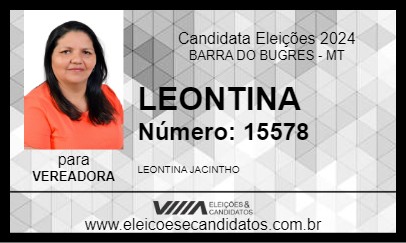 Candidato LEONTINA 2024 - BARRA DO BUGRES - Eleições