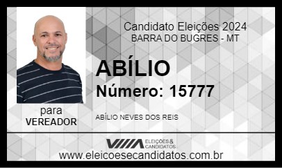 Candidato ABÍLIO 2024 - BARRA DO BUGRES - Eleições