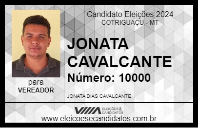 Candidato JONATA CAVALCANTE 2024 - COTRIGUAÇU - Eleições