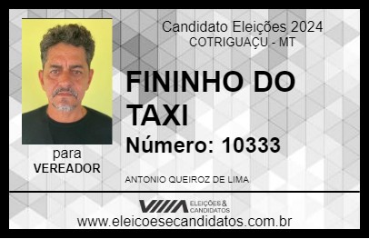 Candidato FININHO DO TAXI 2024 - COTRIGUAÇU - Eleições