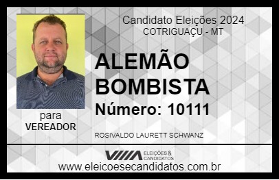 Candidato ALEMÃO BOMBISTA 2024 - COTRIGUAÇU - Eleições