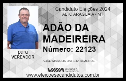 Candidato ADÃO DA MADEIREIRA 2024 - ALTO ARAGUAIA - Eleições