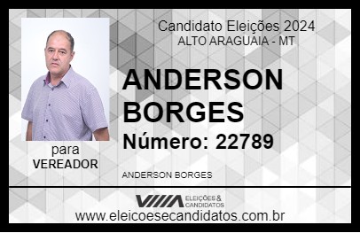 Candidato ANDERSON BORGES 2024 - ALTO ARAGUAIA - Eleições