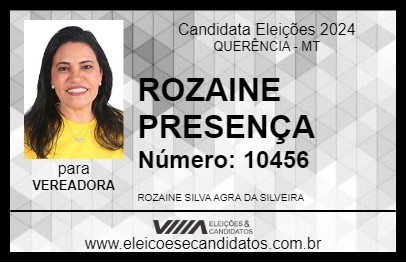 Candidato ROZAINE PRESENÇA 2024 - QUERÊNCIA - Eleições