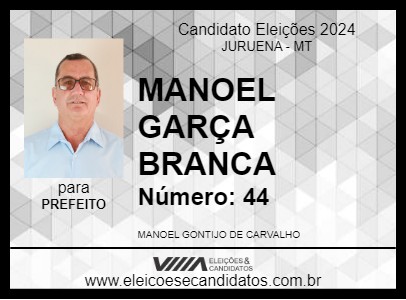 Candidato MANOEL GARÇA BRANCA 2024 - JURUENA - Eleições