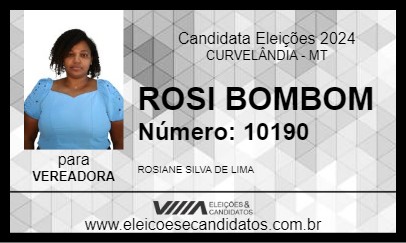 Candidato ROSI BOMBOM 2024 - CURVELÂNDIA - Eleições