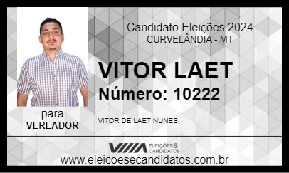 Candidato VITOR LAET 2024 - CURVELÂNDIA - Eleições