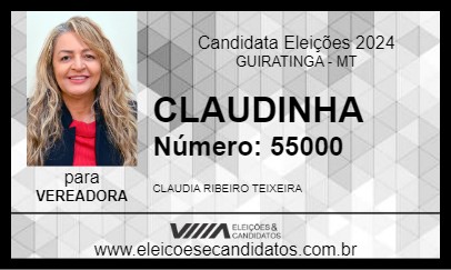 Candidato CLAUDINHA 2024 - GUIRATINGA - Eleições