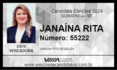 Candidato JANAÍNA RITA 2024 - GUIRATINGA - Eleições