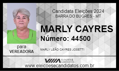 Candidato MARLY CAYRES 2024 - BARRA DO BUGRES - Eleições