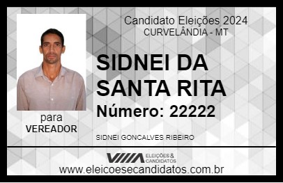 Candidato SIDNEI DA SANTA RITA 2024 - CURVELÂNDIA - Eleições