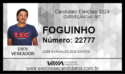 Candidato FOGUINHO 2024 - CURVELÂNDIA - Eleições