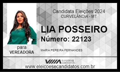 Candidato LIA POSSEIRO 2024 - CURVELÂNDIA - Eleições