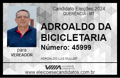 Candidato ADROALDO DA BICICLETARIA 2024 - QUERÊNCIA - Eleições