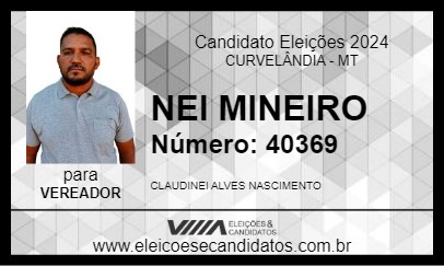 Candidato NEI MINEIRO 2024 - CURVELÂNDIA - Eleições