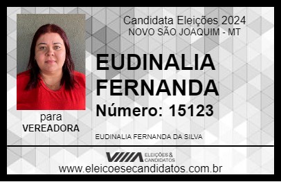 Candidato EUDINALIA FERNANDA 2024 - NOVO SÃO JOAQUIM - Eleições