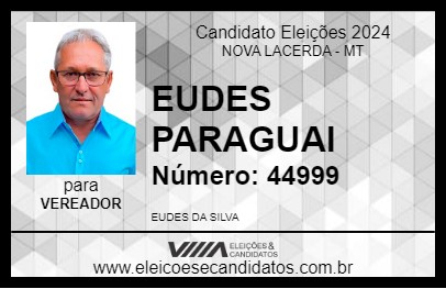 Candidato EUDES PARAGUAI 2024 - NOVA LACERDA - Eleições