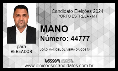 Candidato MANO 2024 - PORTO ESTRELA - Eleições