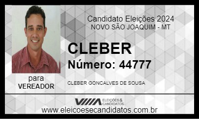 Candidato CLEBER 2024 - NOVO SÃO JOAQUIM - Eleições