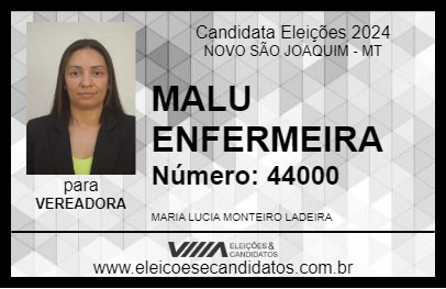 Candidato MALU ENFERMEIRA 2024 - NOVO SÃO JOAQUIM - Eleições