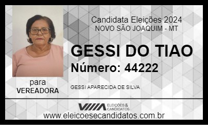 Candidato GESSI DO TIAO 2024 - NOVO SÃO JOAQUIM - Eleições