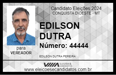 Candidato EDILSON DUTRA 2024 - CONQUISTA D\OESTE - Eleições