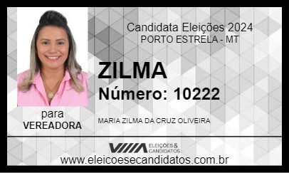 Candidato ZILMA 2024 - PORTO ESTRELA - Eleições