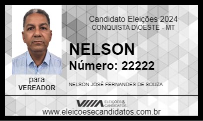 Candidato NELSON 2024 - CONQUISTA D\OESTE - Eleições