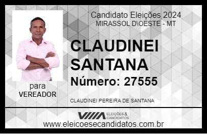 Candidato CLAUDINEI SANTANA 2024 - MIRASSOL D\OESTE - Eleições