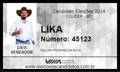 Candidato LIKA 2024 - COLÍDER - Eleições