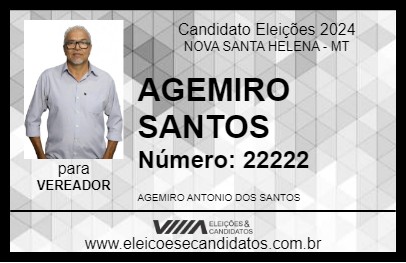 Candidato AGEMIRO SANTOS 2024 - NOVA SANTA HELENA - Eleições