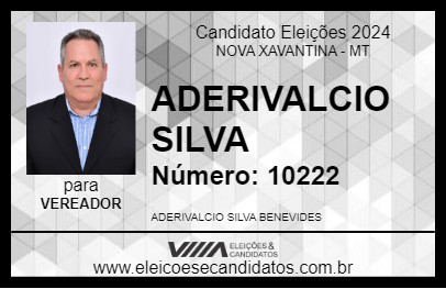 Candidato ADERIVALCIO SILVA 2024 - NOVA XAVANTINA - Eleições