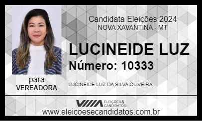 Candidato LUCINEIDE LUZ 2024 - NOVA XAVANTINA - Eleições