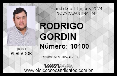 Candidato RODRIGO GORDIN 2024 - NOVA XAVANTINA - Eleições