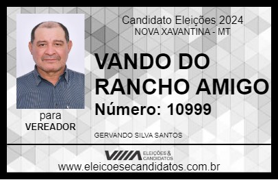 Candidato VANDO DO RANCHO AMIGO 2024 - NOVA XAVANTINA - Eleições