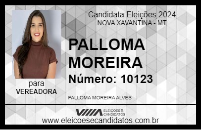 Candidato PALLOMA MOREIRA 2024 - NOVA XAVANTINA - Eleições